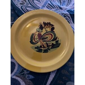 1940s MEXICAN HAT DANCE Vintage Paden City Art Pottery Plate  Good Condition A10